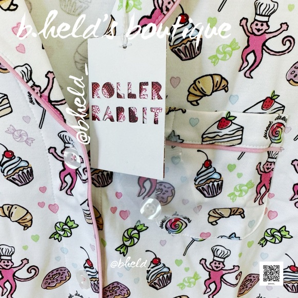 Roller Rabbit Sweet Dreams Polo Pajamas in Rainbow Size Small S Brand New NWT - Picture 4 of 13
